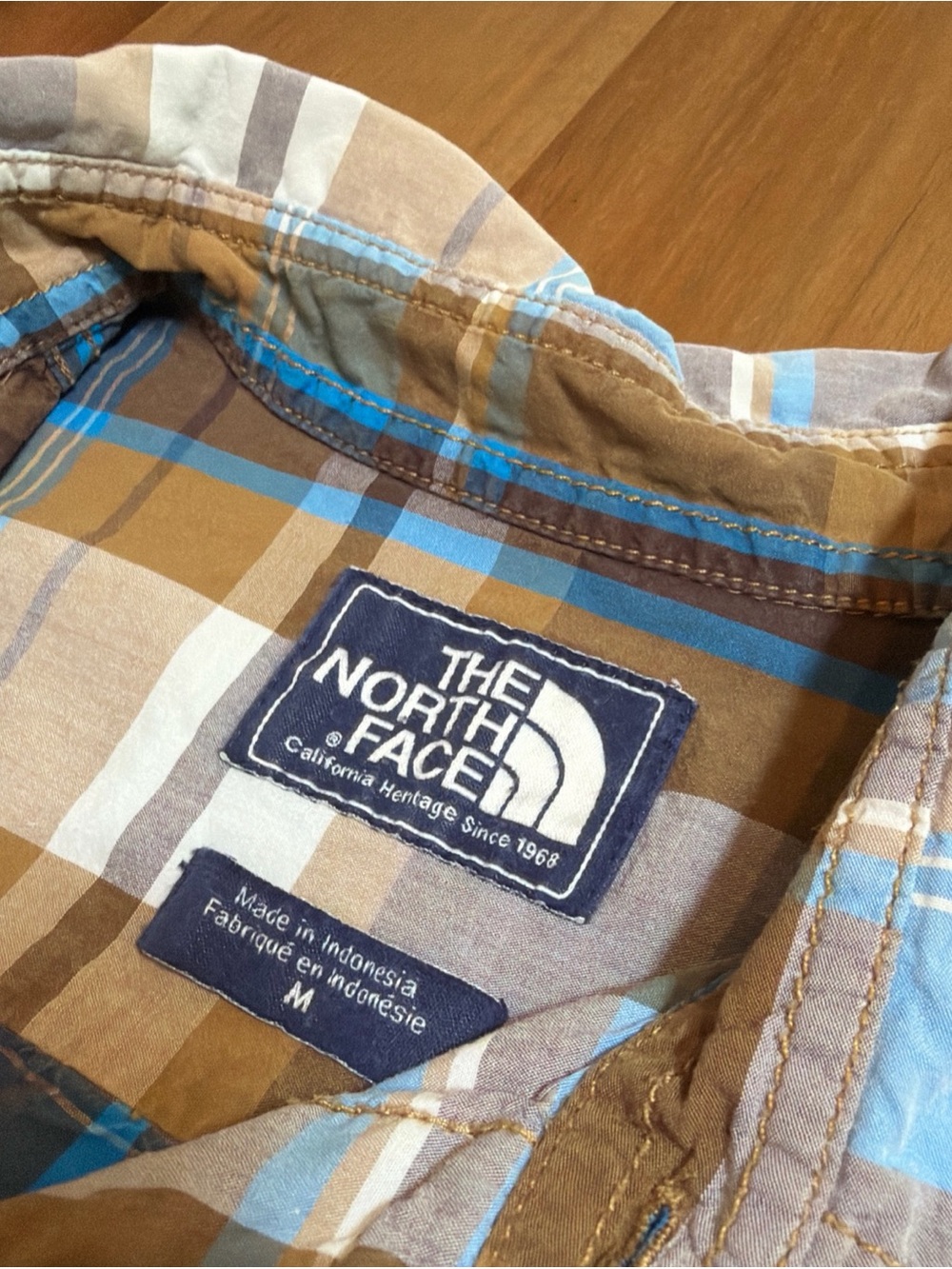 THE NORTH FACE Long Sleeve Button Up Shirt Cotton Lightweight Plaid Men's M - Picture 2 of 10